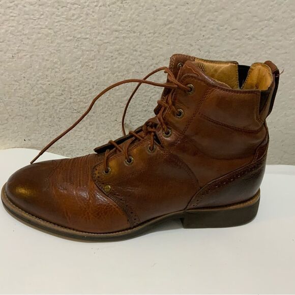Twisted X Men's Lacer Lace Up Leather Ankle Boots Cognac MCRL001 Size 11-1/2 M - Picture 2 of 15